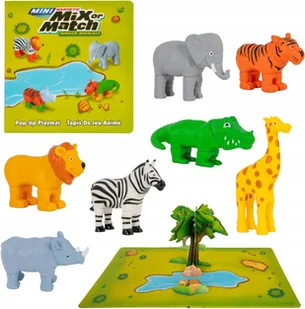 MALBLO MAGNETIC Zwierzęta z Dżungli Żyrafa KLOCKI MAGNETYCZNE ZESTAW + MATA - Klocki - miniaturka - grafika 1