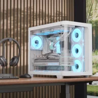 Obudowy komputerowe - Aerocool P500C PC-Gehäuse, Midi-Tower, ATX, Tempered Glass - weiß - miniaturka - grafika 1