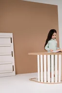 Skoczki dla dzieci - 3w1 DUŻY bujak montessori z uchwytami + DUŻA zjeżdżalnia DRABINKA + blat - miniaturka - grafika 1