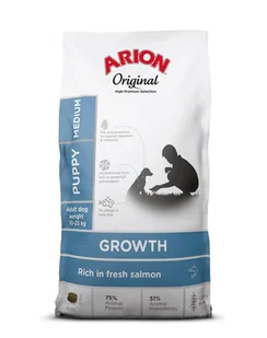 ARION Original Growth Puppy Medium Salmon Rice 12 kg - Sucha karma dla psów - miniaturka - grafika 1