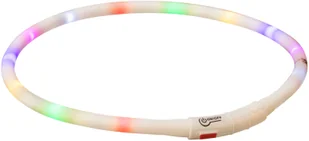 TRIXIE Migająca obroża z silikonu USB - biały/wielokolorowy - Pozostałe akcesoria dla psów - miniaturka - grafika 1