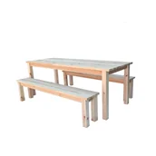 Fotele i krzesła ogrodowe - Zestaw mebli ogrodowych z drewna sosnowego dla 4 osób Classic – Rojaplast - miniaturka - grafika 1