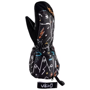 Rękawice narciarskie dziecięce Primaloft Viking Snoppy 09 czarny - Rękawice narciarskie - miniaturka - grafika 1