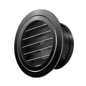 Kratki wentylacyjne - Kratka wentylacyjna okrągła z żaluzjami kątowymi do kuchni i łazienek, średnica otworu 75 mm, kolor czarny - miniaturka - grafika 1