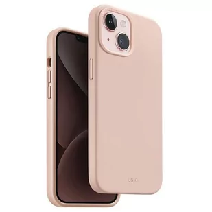Etui UNIQ Lino Hue Apple iPhone 15 MagClick Charging różowy/blush pink - Etui i futerały do telefonów - miniaturka - grafika 1