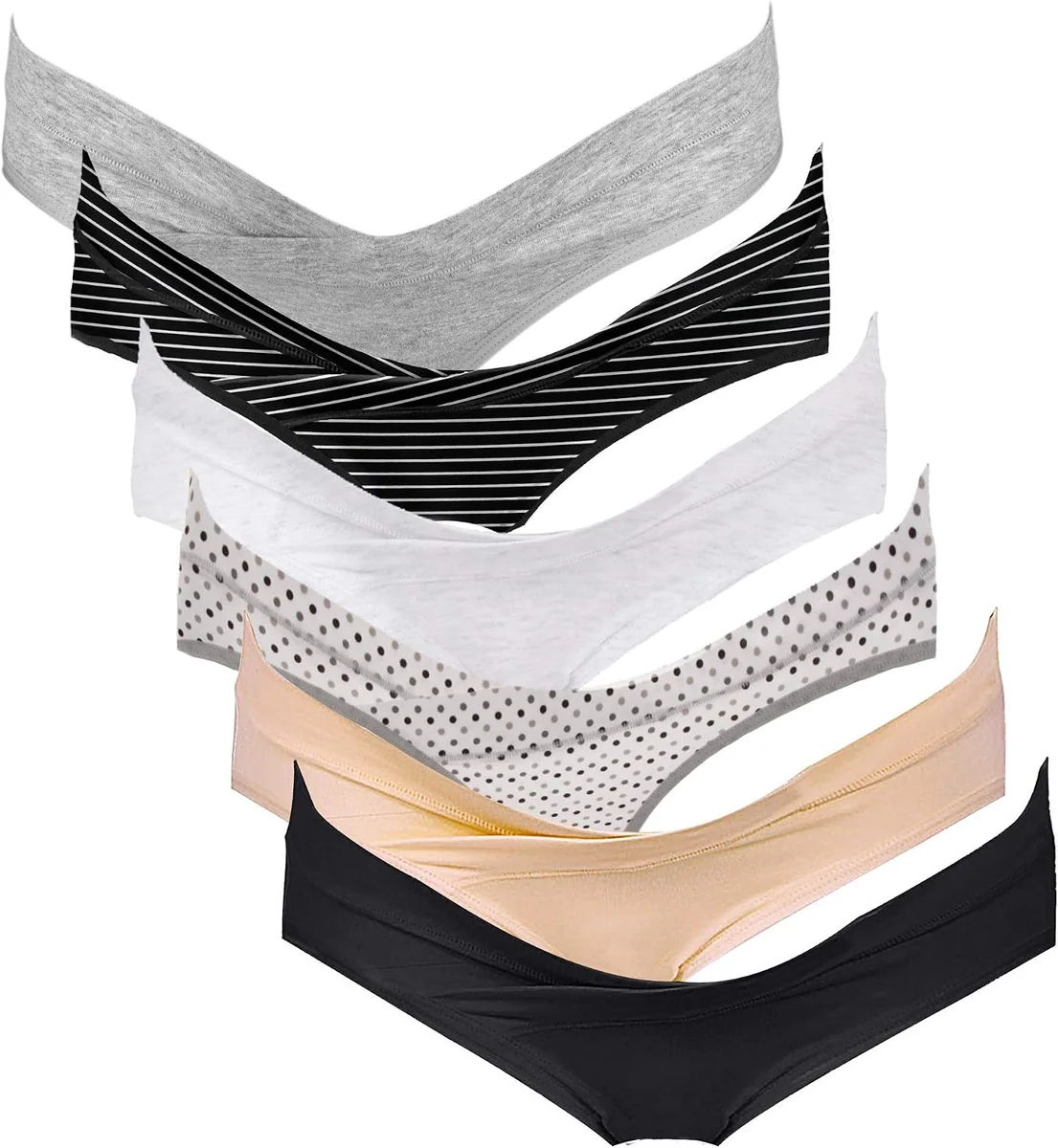 Majtki ciążowe crossover bikini pod brzuch bawełniane poporodowe L