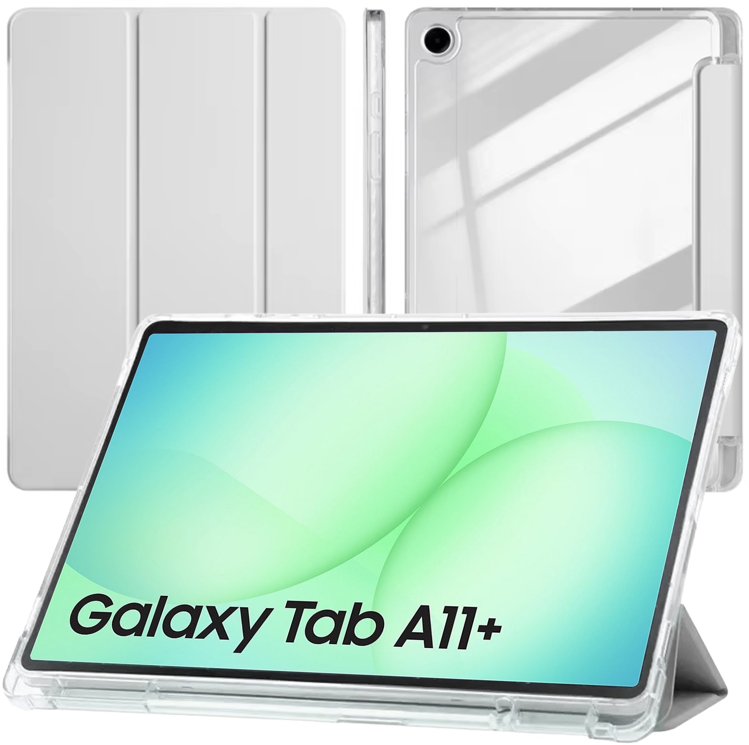 Etui na tablet 4kom.pl Etui TriFold do Samsung Galaxy Tab A11+ Plus 10.9 2025 / A9+ Plus 11 2023 - z podstawką i miejscem na rysik