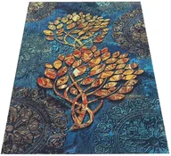 Dywany - Nowoczesny granatowy dywan z motywem naturalnym S0-G64 - miniaturka - grafika 1