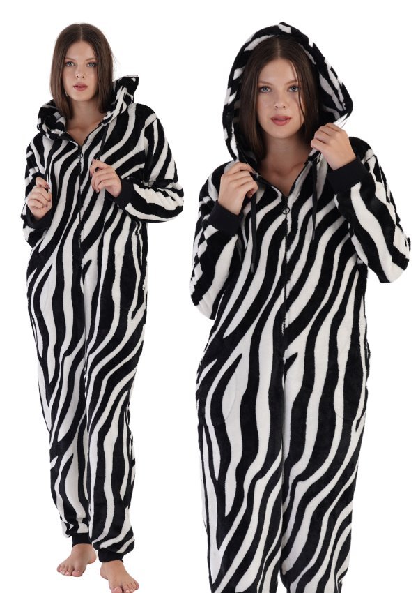 Kombinezon Z Kapturem Pluszowy Piżama Damska Xl 42