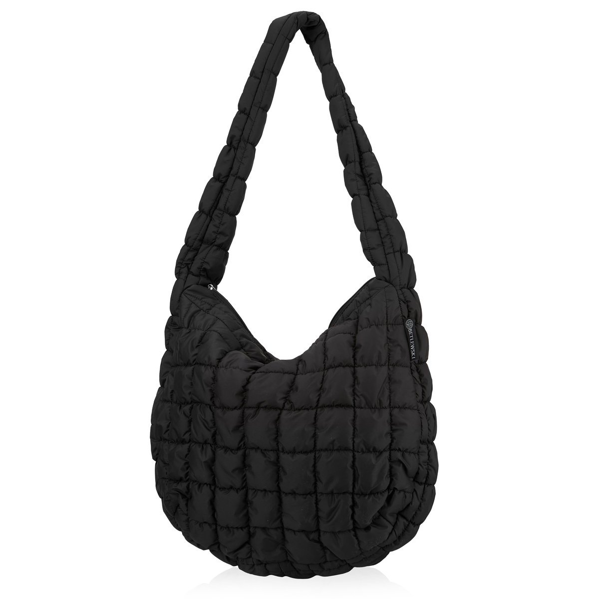 BETLEWSKI Torebka Damska CLOUDY Czarna Pikowana A4 Pojemna