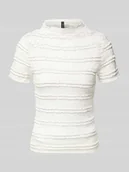 Koszulki i topy damskie - t-shirt o kroju slim fit z fakturowanym wzorem model 'ABIGAIL' - miniaturka - grafika 1