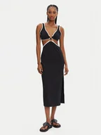 Sukienki - Seafolly Sukienka letnia Beach Bound 55111-DR Czarny Slim Fit - miniaturka - grafika 1