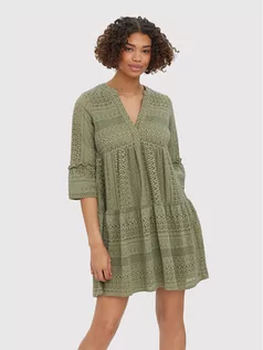 Sukienki - Vero Moda Sukienka codzienna Honey 10272501 Zielony Regular Fit - grafika 1
