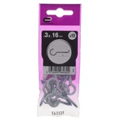 Haki, szakle i karabinki - Standers Hak wkręcany otwarty 3 x 16 mm emalia biała 15 szt. - miniaturka - grafika 1