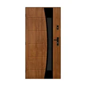 Drzwi zewnętrzne - Drzwi zewnętrzne stalowe Lyon czarno-złoty dąb 100 Lewe Pantor - miniaturka - grafika 1