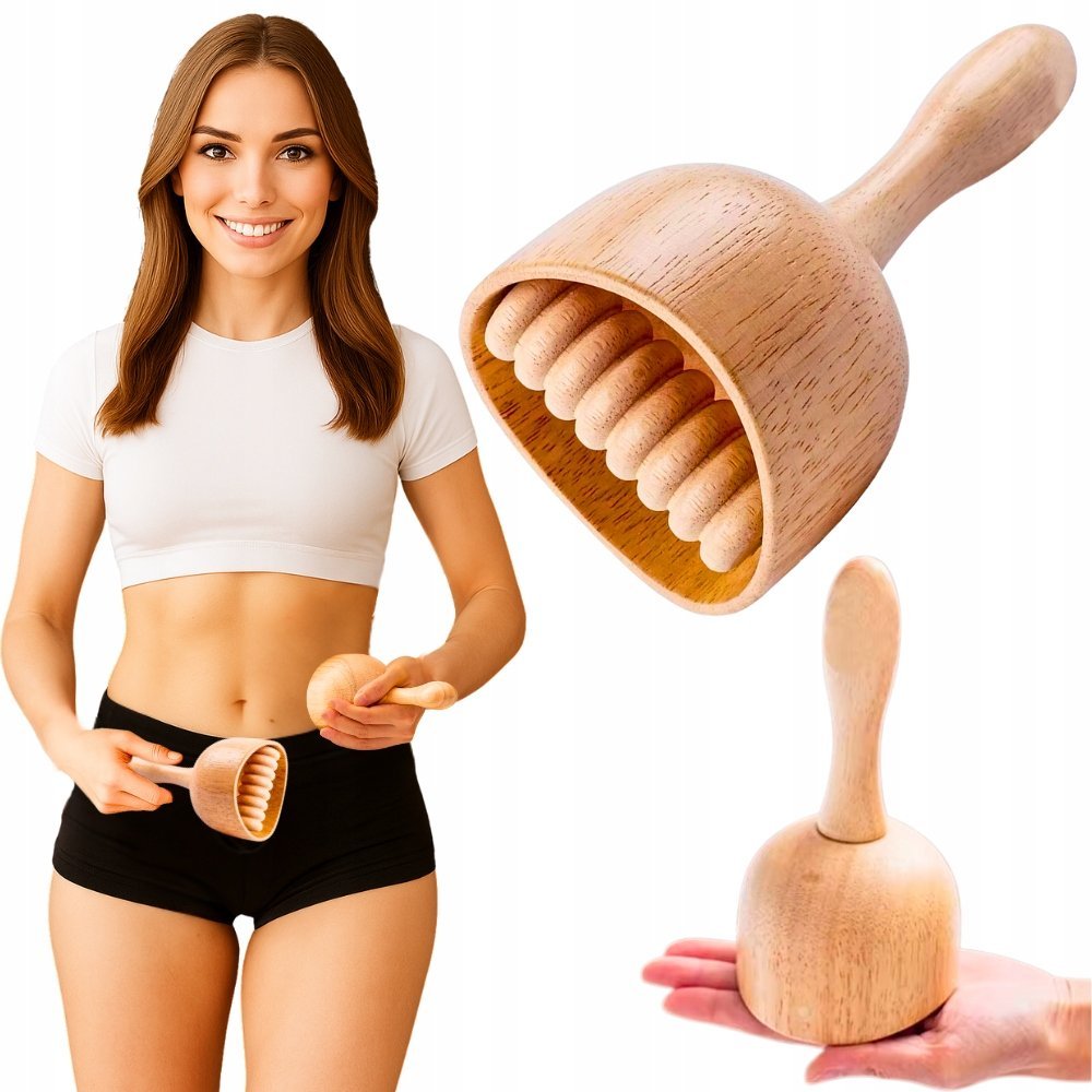 Roller do masażu relaksacyjnego ciała nóg masażer drewniany antycellulitowy