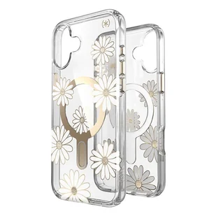 Speck Presidio Lux ClickLock & MagSafe - Etui iPhone 16 Plus (Sunshine Daisies / Clear / Gold) - Etui i futerały do telefonów - miniaturka - grafika 1