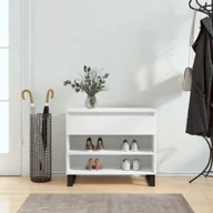 Szafki na buty - Stojak na buty biały 70x36x60 cm materiał drewnopochodny - miniaturka - grafika 1