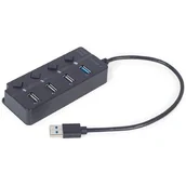 Wtyczki i adaptery - GEMBIRD 4-portowy HUB USB 1 x USB 3.1 + 3 x USB 2.0 czarny - miniaturka - grafika 1