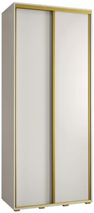 Szafa przesuwna wysoka Davos 1 100 gł. 45 biały + biały + złoty / Abiks Meble - Szafy - miniaturka - grafika 1