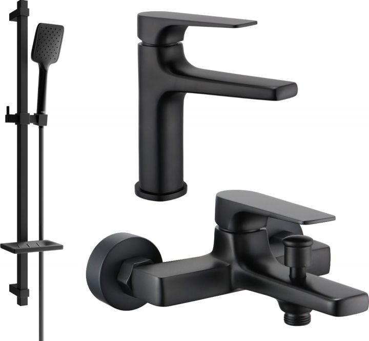 Mexen Lynx DQ62 zestaw wannowy, czarny - 745903DQ62-70