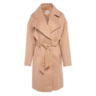 Płaszcze damskie - Damski płaszcz GUESS PATRIZIA BELTED COAT W3BL38WFR22-F1Z2 – Brązowy - miniaturka - grafika 1