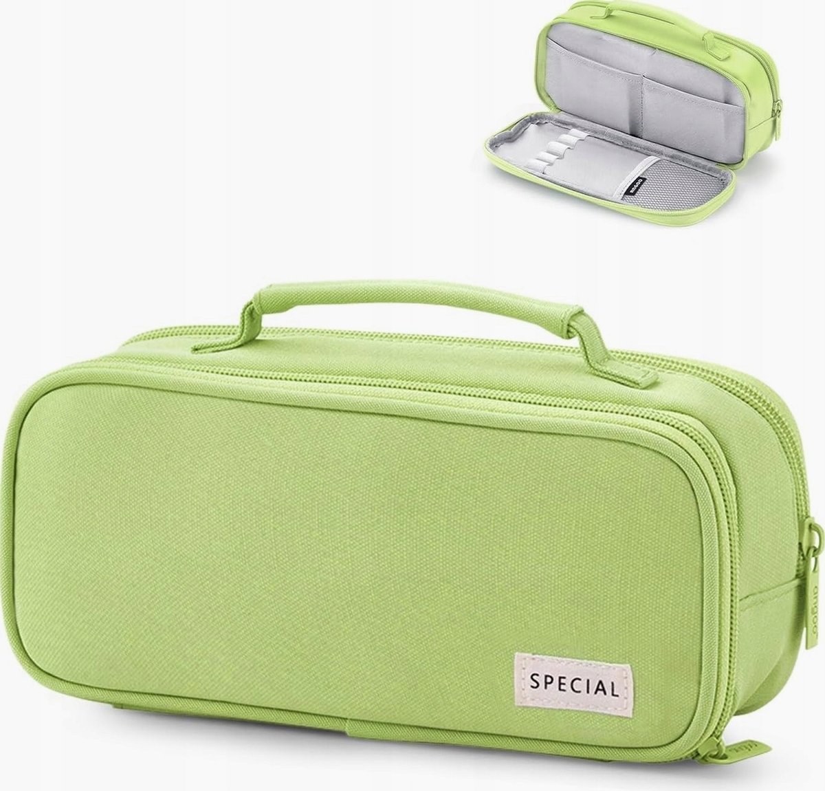 PIÓRNIK 24X8X11.5CM SZKOLNY TWORZYWO ORGANIZER ZIELONY WIELOFUNKCYJNY ETUI