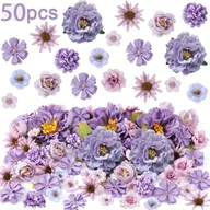 Sztuczne kwiaty - TEMU 25/50 szt. Sztuczne mini kwiaty jedwabne - mieszanka piwonii, daisy, róży w miękkich pastelowych kolorach - idealne na wesele, dekoracje domu, - miniaturka - grafika 1