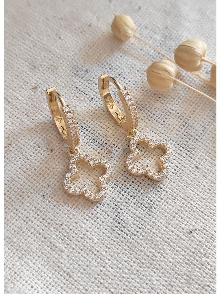 Miu Silver Pozłacane kolczyki z cyrkoniami