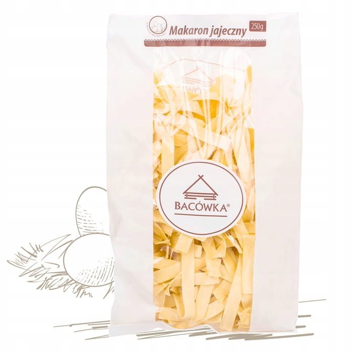Makaron jajeczny wstążka szeroka 250g Bacówka