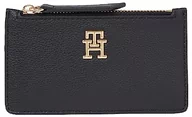 Portfele - Tommy Hilfiger Damskie portfele Hilfiger Staple CC z zamkiem błyskawicznym, czarne, jeden rozmiar, Czarny - miniaturka - grafika 1