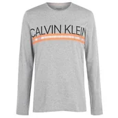 Koszulki męskie - Calvin Klein szara koszulka męska z długim rękawem, Rozmiar XL - miniaturka - grafika 1