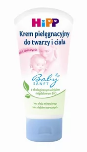 Hipp BabySanft Pielęgnacyjny krem do twarzy i ciała 75ml - Kremy dla dzieci - miniaturka - grafika 1