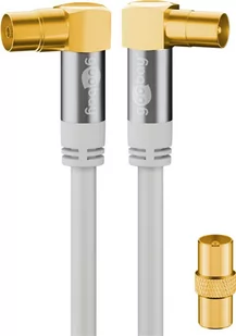 Goobay TV antenna cable 135dB 90 ° white 5m 4x shielded (70422) - Kable - miniaturka - grafika 1