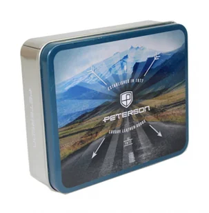 Portfel Skórzany Peterson Skóra Licowa Duży Pionowy Metalowy Suwak Jedno Skrzydełko Wewnątrz RFID 340 13 x 10 x 2 [cm] - Portfele - miniaturka - grafika 8
