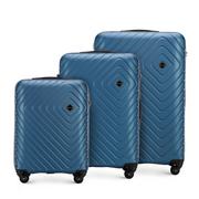Walizki - Zestaw walizek z ABS-u z geometrycznym tłoczeniem - miniaturka - grafika 1