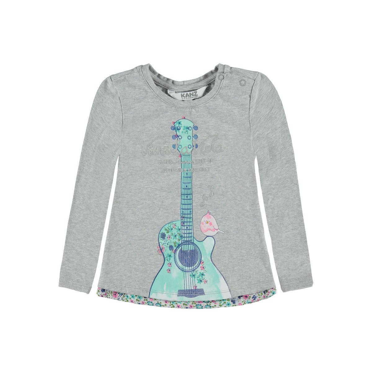 Dziewczęca bluzka z długim rękawem, szary, rozmiar 110