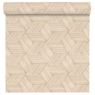 Tapety - Tapeta mozaika imitująca drewno beżowa winylowa na flizelinie - miniaturka - grafika 1