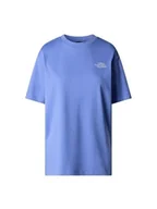 Koszulki i topy damskie - The North Face NF0A87NQ0YI W S/S Essential Oversize Damska koszulka wirtualna niebieska, rozmiar XS, Virtual Blue, XS - miniaturka - grafika 1