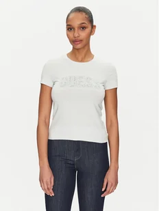 Guess T-Shirt W5GI04 J1314 Błękitny Slim Fit - Koszulki i topy damskie - miniaturka - grafika 1