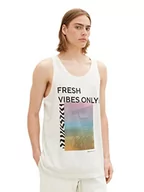 Koszulki męskie - TOM TAILOR Denim Męski 1036469 Tank top, 12906-Wool White, L, 12906 - Wool White, L - miniaturka - grafika 1