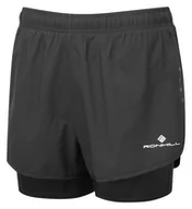 Spodnie sportowe damskie - RONHILL Spodenki do biegania damskie CORE TWIN SHORT black - miniaturka - grafika 1