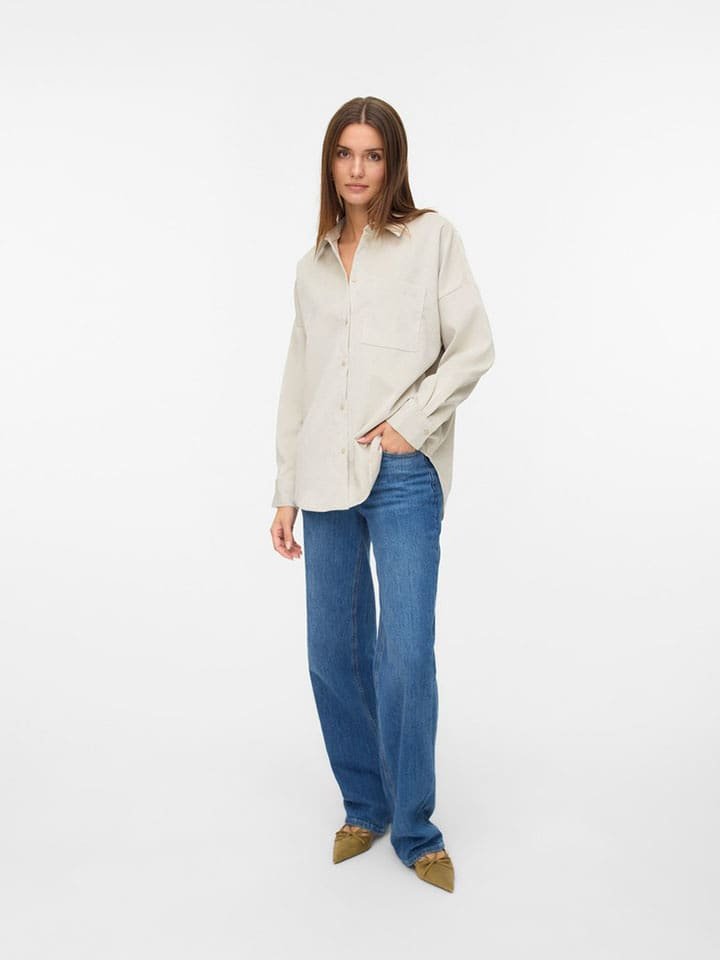 Vero Moda Koszula sztruksowa w kolorze kremowym