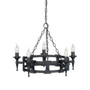 Lampy sufitowe - Elstead Lighting Saxon 5Lt Chandelier Black SAX5 BLK Elstead lampa wisząca świecznikowa stylowa SAX5 BLK) - miniaturka - grafika 1