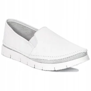 Espadryle Maciejka 03512-26 półbuty damskie białe skóra biały spód r.36 - Półbuty damskie - miniaturka - grafika 1