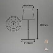 Lampy stojące - Briloner Lampa stołowa LED 7508011, beżowa, 2 700 K IP44 ściemniacz dotykowy - miniaturka - grafika 1