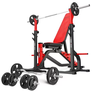 Zestaw do treningu siłowego Marbo Sport ławka regulowana i stojak pod sztangę - Ławki treningowe - miniaturka - grafika 1