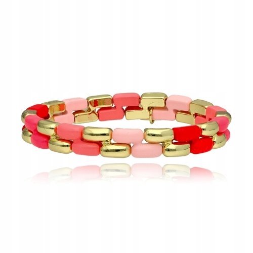 Bransoletka Kolorowa Lollipops W Różowe Pastylki Z Żywicy Na Gumce