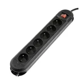 Listwy zasilające - Hama Comfort 6GN 1.5m + włącznik Czarny - miniaturka - grafika 1