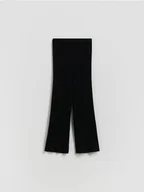 Swetry dla dziewczynek - Reserved - Dzianinowe spodnie flare - czarny - miniaturka - grafika 1